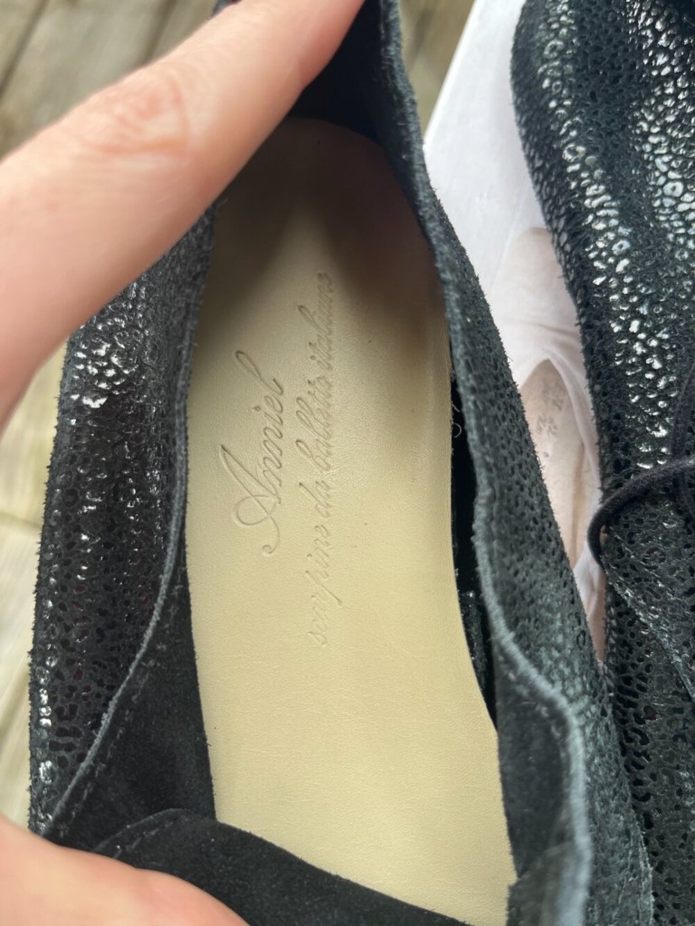 Anniel Italy "Soft Cha-Cha" Black Leather Ballet/Jazz Shoes - Brand New in Box - Picture 4 of 7